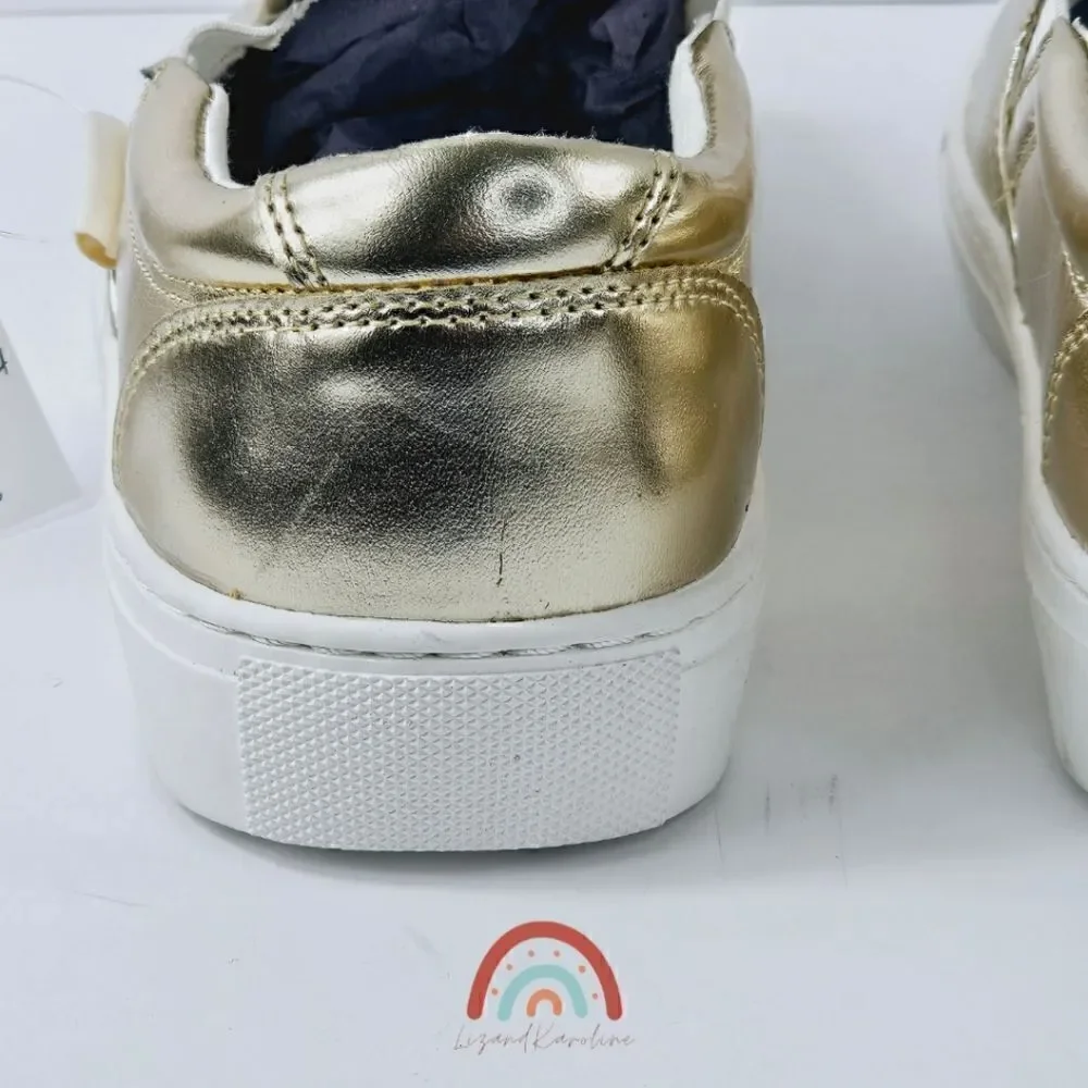 New! J. Crew Faux Leather Metallic Slip On Sneakers